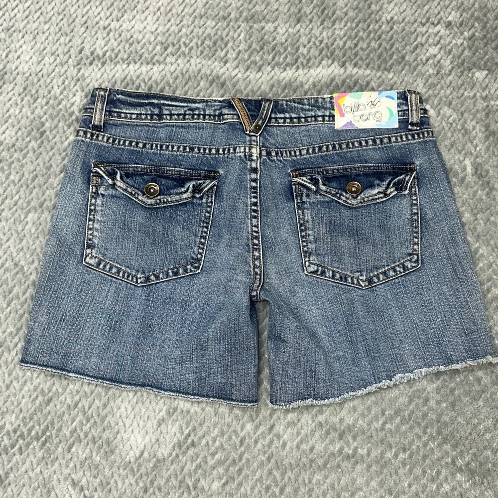 VTG Billabong Denim Low Rise Shorts Women's 11 Jean 5 inch‎ Beach Surf Skate Y2K